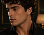 Classic Oval Halo Men's Single Ear Stud | MPS & Co.