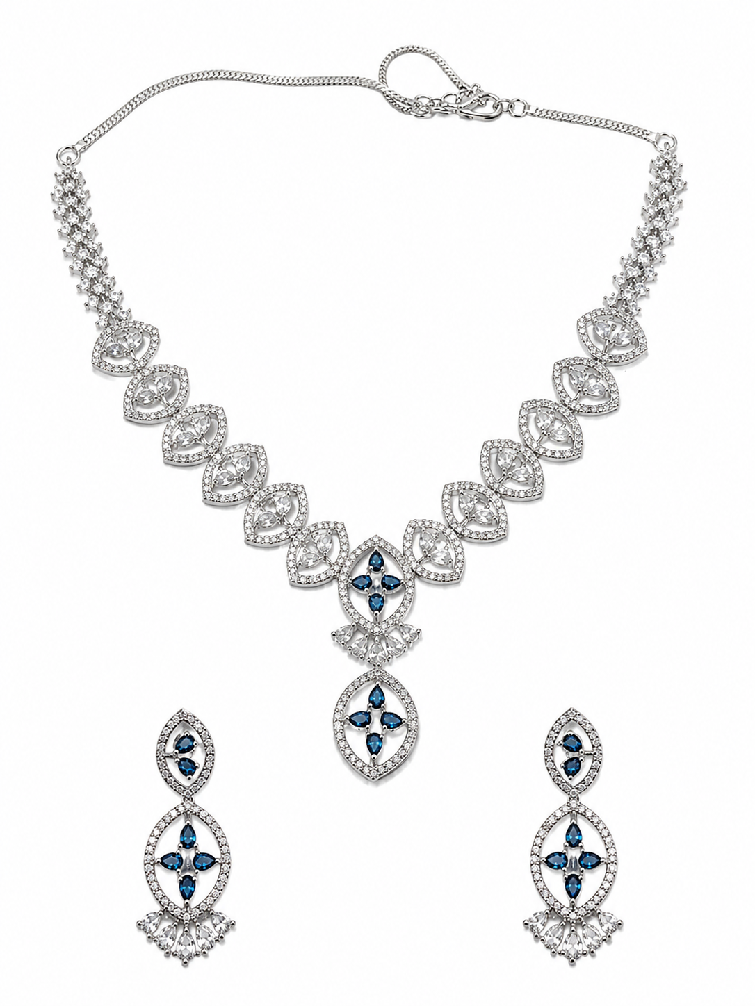 Baroque Sapphire Starburst Necklace Set