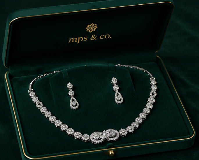 Infinity Loop Pave Symphony Necklace Set