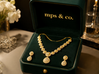 Vintage Medallion Pave Teardrop Necklace Set