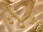 Vintage Medallion Pave Teardrop Necklace Set