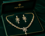 Geometric Flora Teardrop Necklace Set