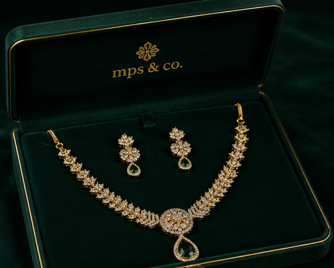 Sovereign Emerald Medallion Necklace Set