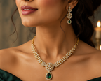 Sovereign Emerald Medallion Necklace Set