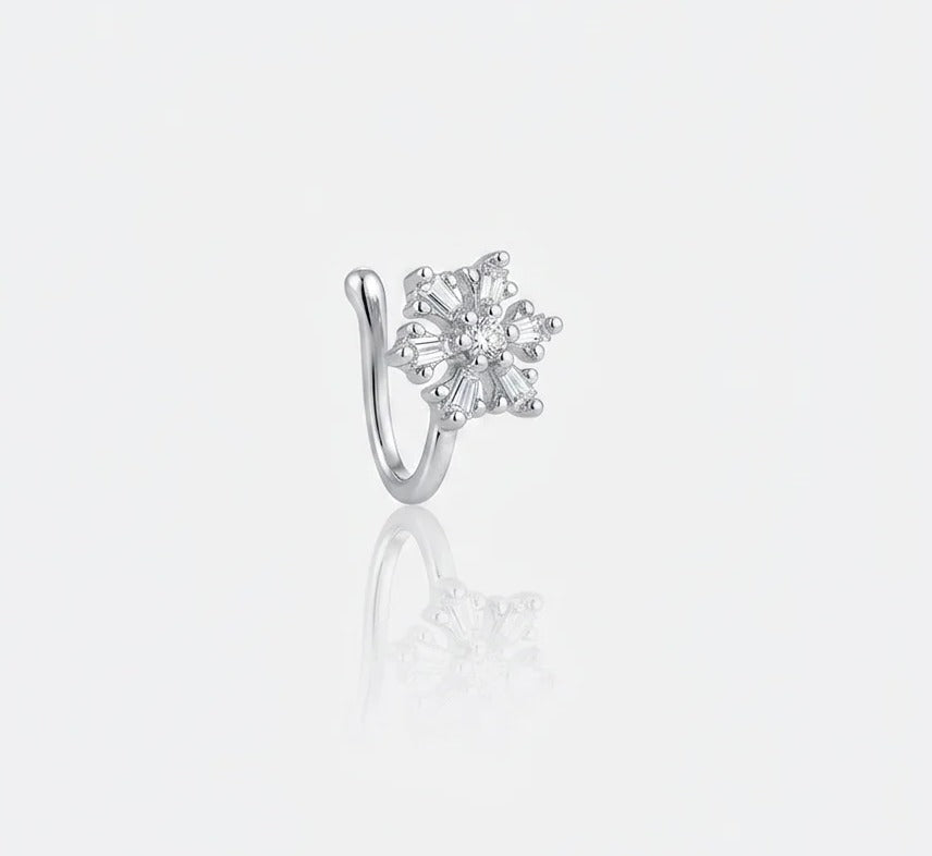 Classic Silver Tone Snowflake Nose Pin | MPS & Co.