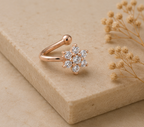 Minimalist Rose Gold Crystal Blossom Nose Pin | MPS & Co.