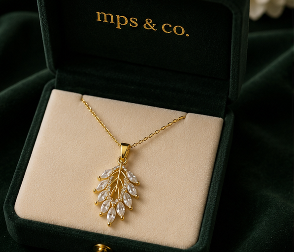 Designer Crystal Leaf Cluster Pendant | MPS & Co.