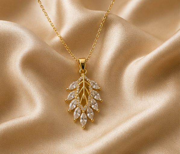 Designer Crystal Leaf Cluster Pendant | MPS & Co.