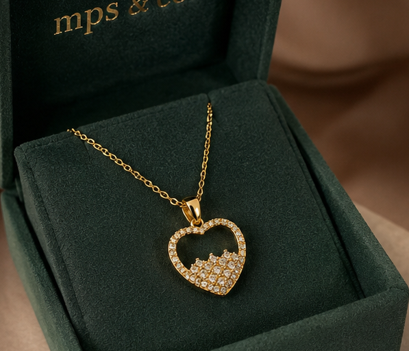 Romantic Pave Crystal Open Heart Pendant | MPS & Co.