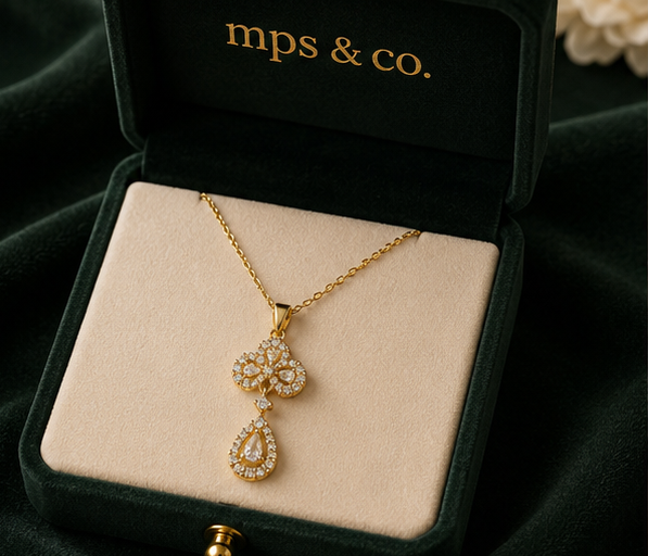 Elegant Ornate Crystal Marquise Drop Pendant | MPS & Co.