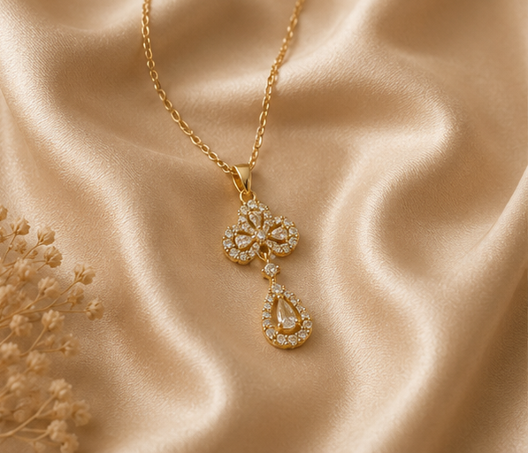 Elegant Ornate Crystal Marquise Drop Pendant | MPS & Co.