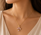 Blush Pink Crystal Four-Leaf Clover Necklace | MPS & Co.