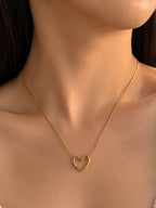 Elegant Open Silhouette Floating Heart Necklace | MPS & Co.