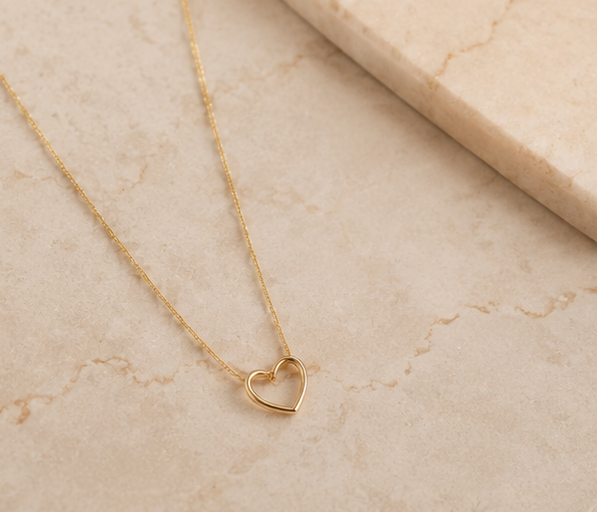 Elegant Open Silhouette Floating Heart Necklace | MPS & Co.