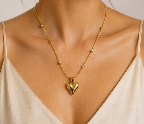 Minimalist Polished Puff Heart Pendant | MPS & Co.
