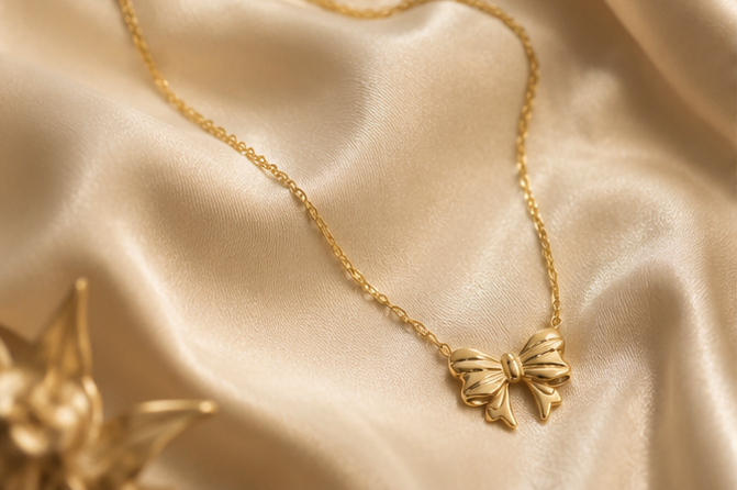 Chic Sculpted Ribbon Bow Pendant | MPS & Co.