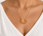 Contemporary Solar Sunburst Emblem Necklace | MPS & Co.