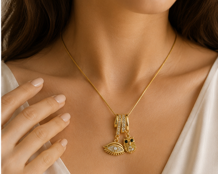 Guardian Evil Eye & Wise Owl Charm Necklace | MPS & Co.
