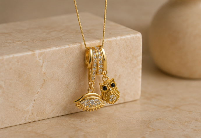 Guardian Evil Eye & Wise Owl Charm Necklace | MPS & Co.