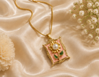 Blush Pink Sunflower Frame Pendant Necklace | MPS & Co.