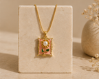 Blush Pink Sunflower Frame Pendant Necklace | MPS & Co.
