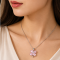 Pink Four-Leaf Clover Pendant Necklace | MPS & Co.