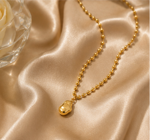 Organic Sculpted Pendant Ball Chain Necklace | MPS & Co.