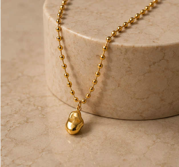 Organic Sculpted Pendant Ball Chain Necklace | MPS & Co.