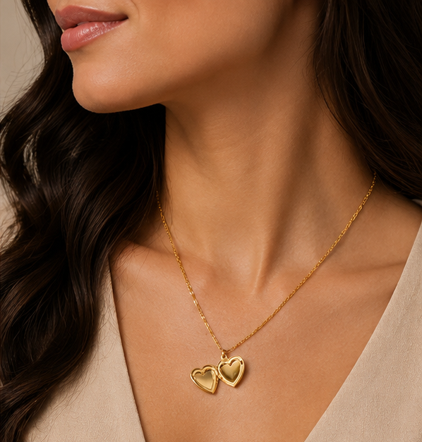 Open Dual Heart Locket Pendant Necklace | MPS & Co.