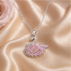 Pink Crystal Feather Swan Pendant Necklace | MPS & Co.