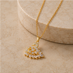 Sparkling Crystal Feather Swan Pendant Necklace | MPS & Co.