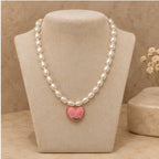 Enamel Tulip Heart Pearl Strand Necklace | MPS & Co.