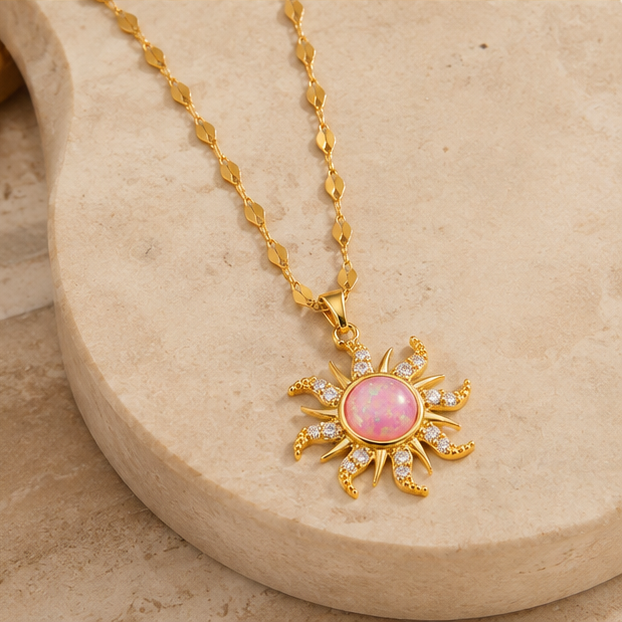 Celestial Crystal Sunburst Pendant Necklace | MPS & Co.