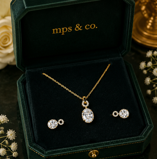 Classic Oval Solitaire Pendant Set | MPS & Co.