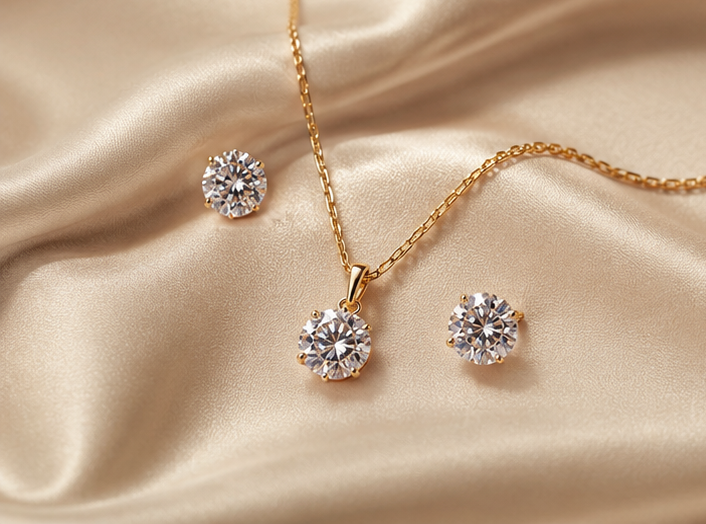 Brilliant Round Solitaire Pendant Set | MPS & Co.