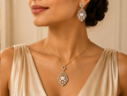 Signature Marquise Lattice Pendant Set