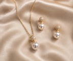 Majestic Pearl and Pave Sphere Drop Pendant Set | MPS & Co.