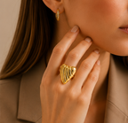 Chunky Ribbed Heart Ring | MPS & Co.