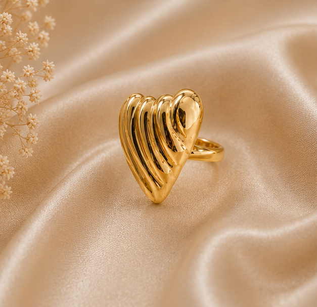 Chunky Ribbed Heart Ring | MPS & Co.