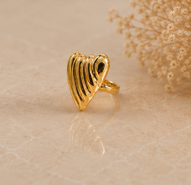 Chunky Ribbed Heart Ring | MPS & Co.