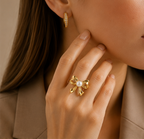 Elegant Pearl Accent Bow Ring | MPS & Co.