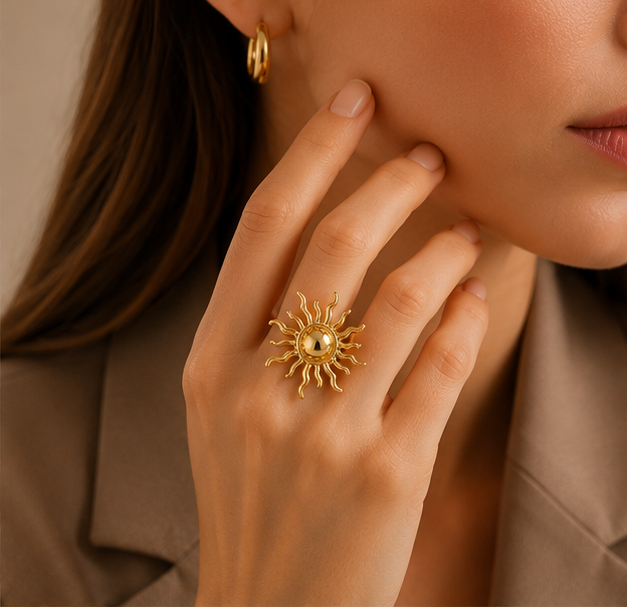 Polished Celestial Sunburst Statement Ring | MPS & Co.