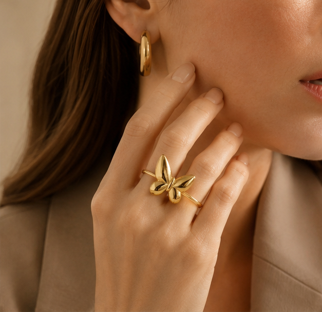 Minimalist High-Shine Butterfly Ring | MPS & Co.