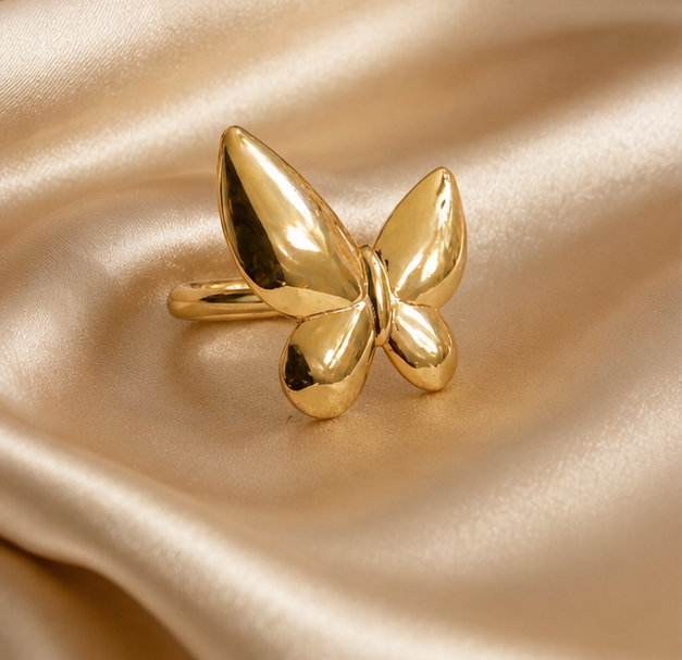 Minimalist High-Shine Butterfly Ring | MPS & Co.