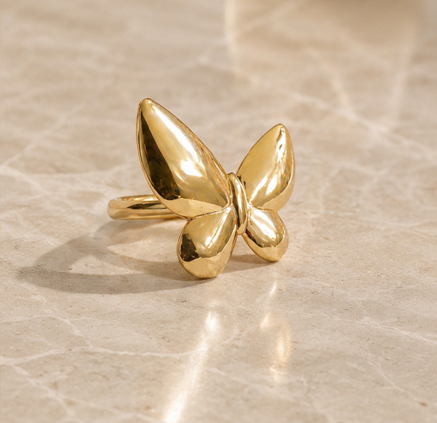 Minimalist High-Shine Butterfly Ring | MPS & Co.