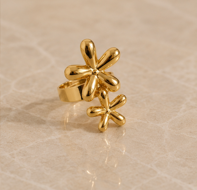 Sculptured Double Abstract Blossom Ring | MPS & Co.