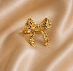 Sculpted Textured Metallic Bow Ring | MPS & Co.