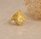 Bark-Textured Organic Diamond Plate Ring | MPS & Co.