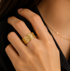 Greek Key Engraved Wide Adjustable Ring | MPS & Co.