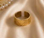 Greek Key Engraved Wide Adjustable Ring | MPS & Co.